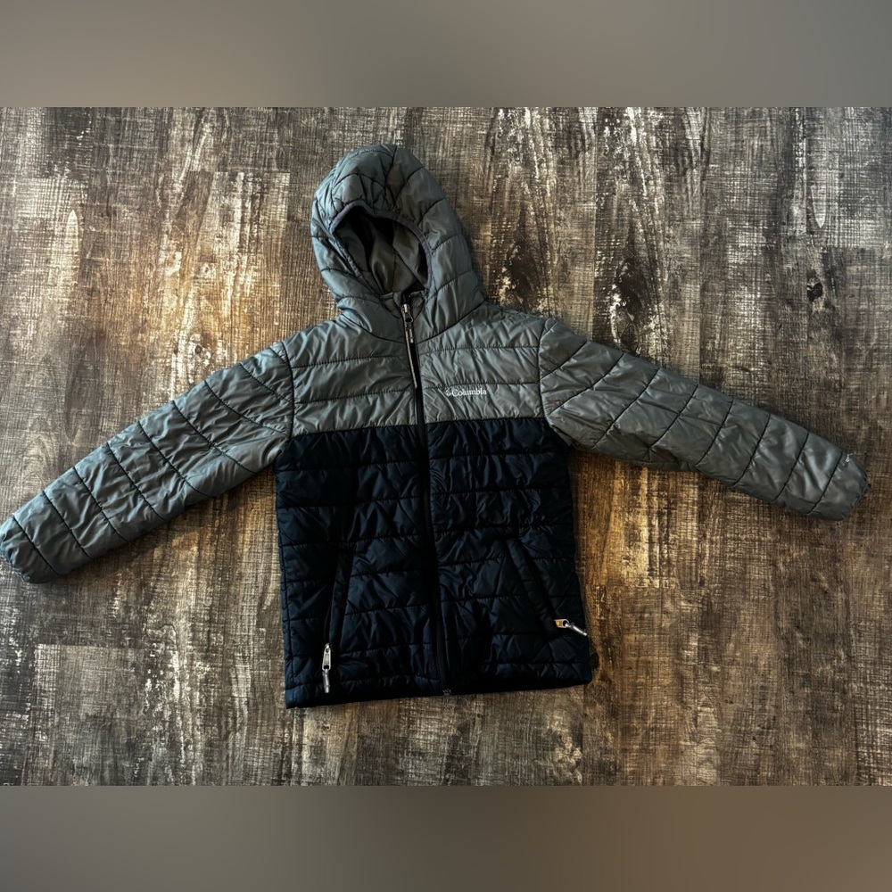 Columbia Omni Gray and Black Puffer Jacket with Hood